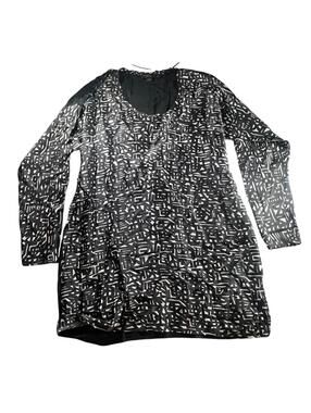 Diesel Black Gold Abstract Print Long Sleeve Mini Dress